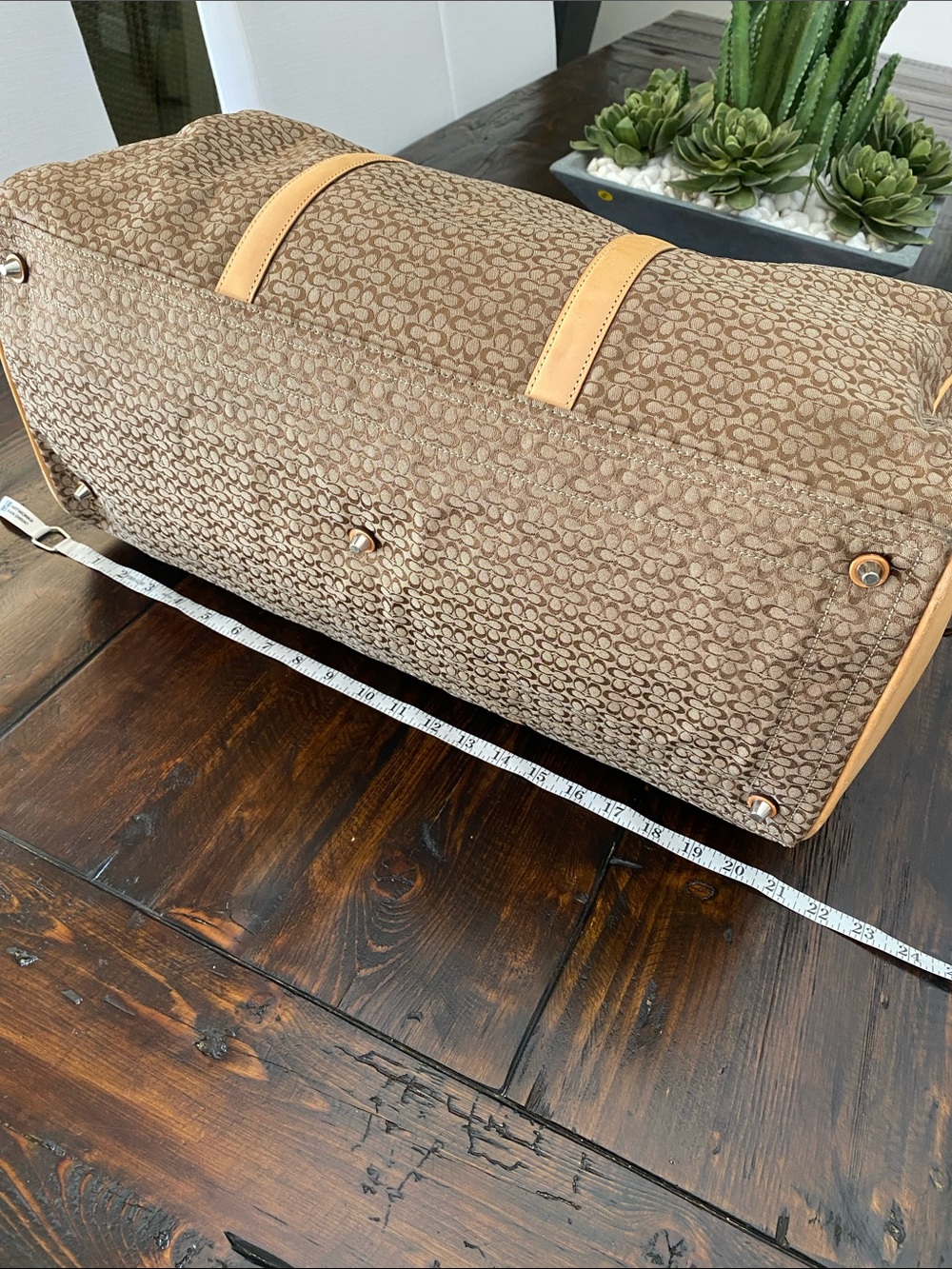 Coach Signature Monogram Large Duffle Bag - Picture 4 of 15